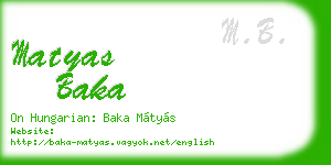 matyas baka business card